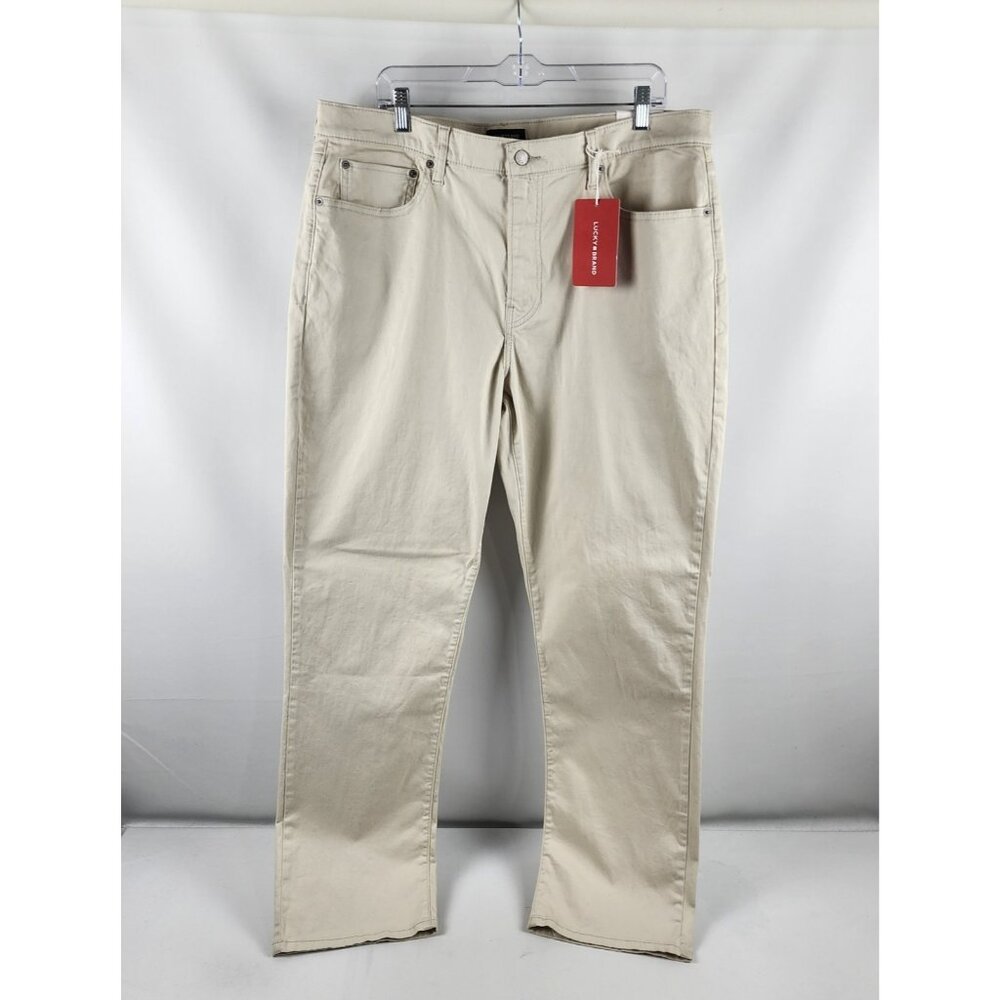 Lucky Brand Jeans Mens 38x32 Beige 410 Athletic Straight Leg Denim NWT